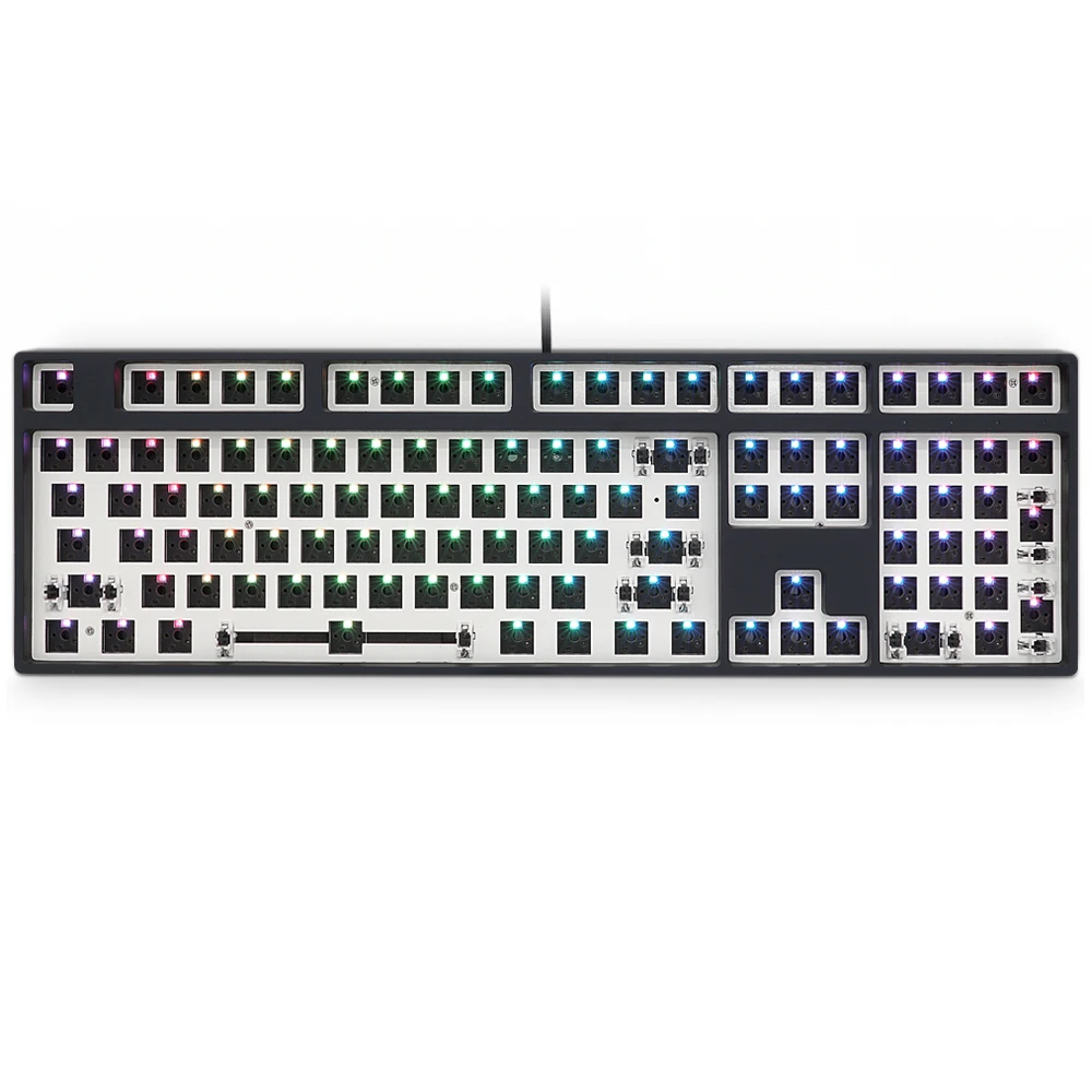 GK108 GK108S Dual Mode hot swappable 100% Custom Mechanical Keyboard Kit support rgb switch led type c software balck white case
GK108 GK108S Dual Mode hot swappable 100% Custom Mechanical Keyboard Kit support rgb switch led type c software balck white case