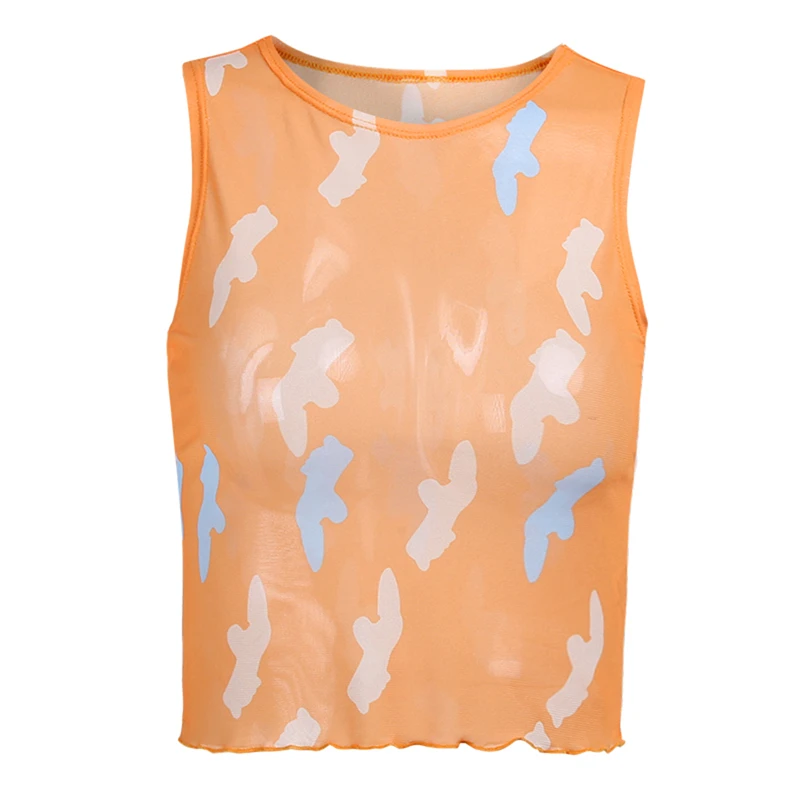Hirigin 2021 Women\u2019s Fashion Mesh Yarn Printing Vest Causal Round Neck Exposed Navel Sleeveless Tops See through
Hirigin 2021 Women\u2019s Fashion Mesh Yarn Printing Vest Causal Round Neck Exposed Navel Sleeveless Tops See through