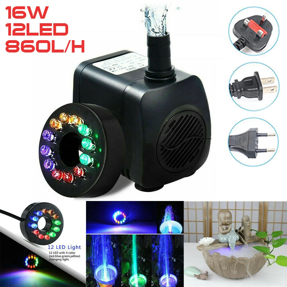 Submersible Water Pump 220V/16W 5ft Cord Water Pump with LED Light for Fish Tank Pond Aquarium Water Flow Garden Accessories
Submersible Water Pump 220V/16W 5ft Cord Water Pump with LED Light for Fish Tank Pond Aquarium Water Flow Garden Accessories