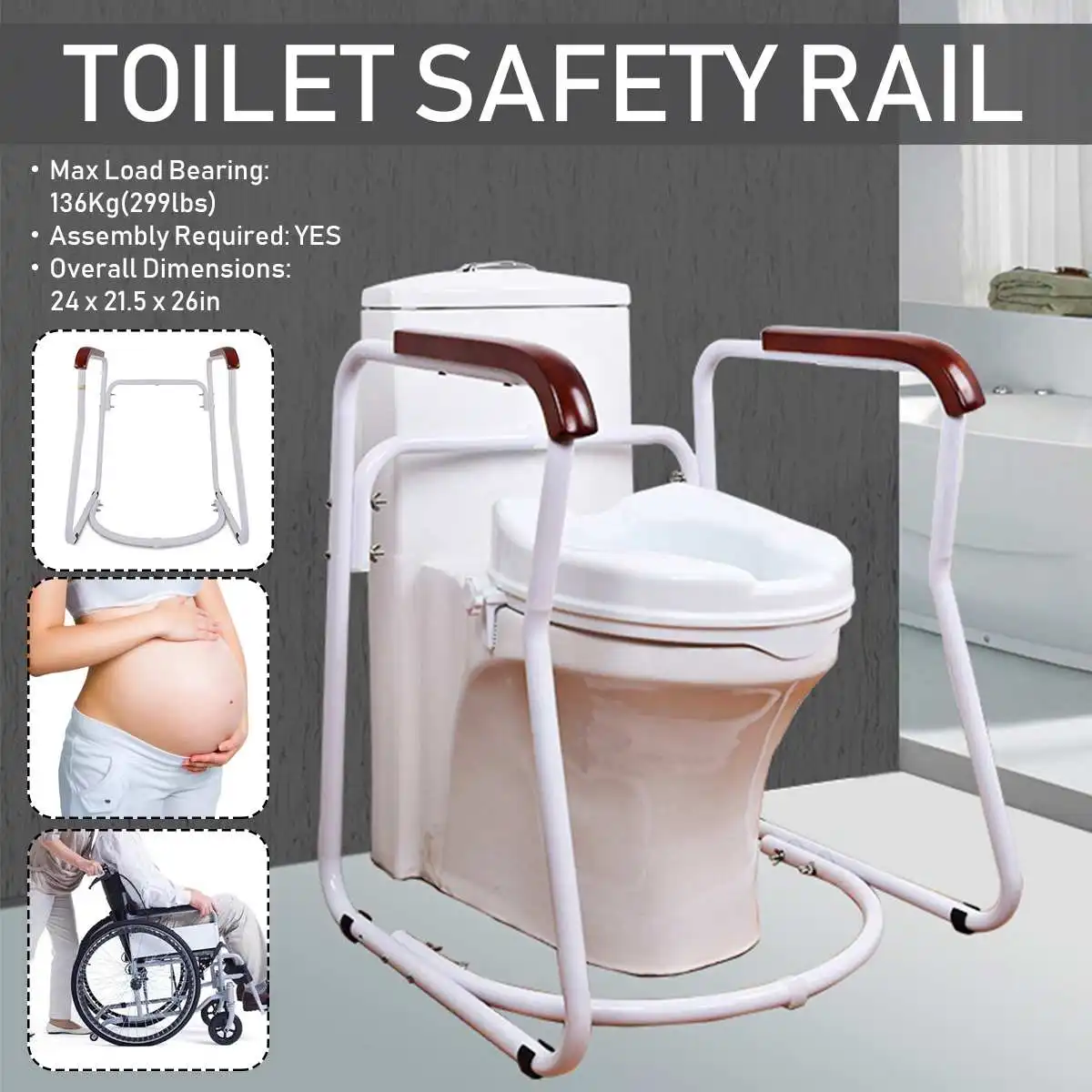 62x55x67cm Carbon Steel Tube Holder + Ash Wood Handrail Floor-standing Toilet Armrest Solid Wood Toilet Chair Armrest Handicap
62x55x67cm Carbon Steel Tube Holder + Ash Wood Handrail Floor-standing Toilet Armrest Solid Wood Toilet Chair Armrest Handicap