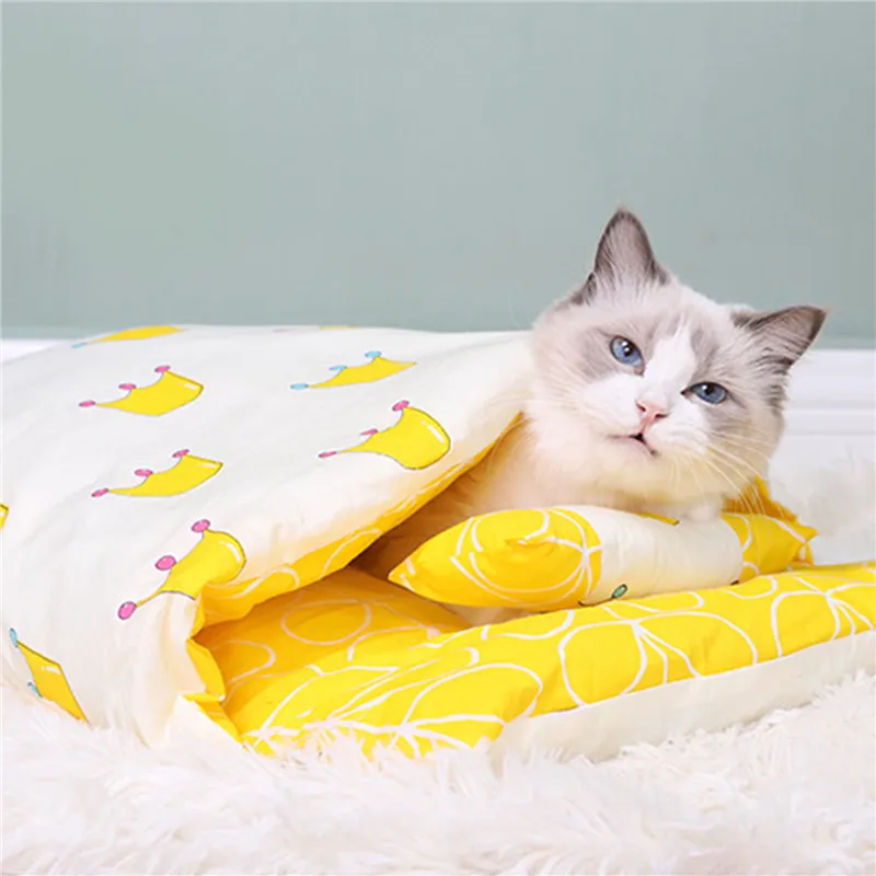 Removable Dog Cat Bed Cat Sleeping Bag Sofas Mat Winter Warm Cat House Small Pet Bed Puppy Kennel Nest Cushion Pet Products
Removable Dog Cat Bed Cat Sleeping Bag Sofas Mat Winter Warm Cat House Small Pet Bed Puppy Kennel Nest Cushion Pet Products