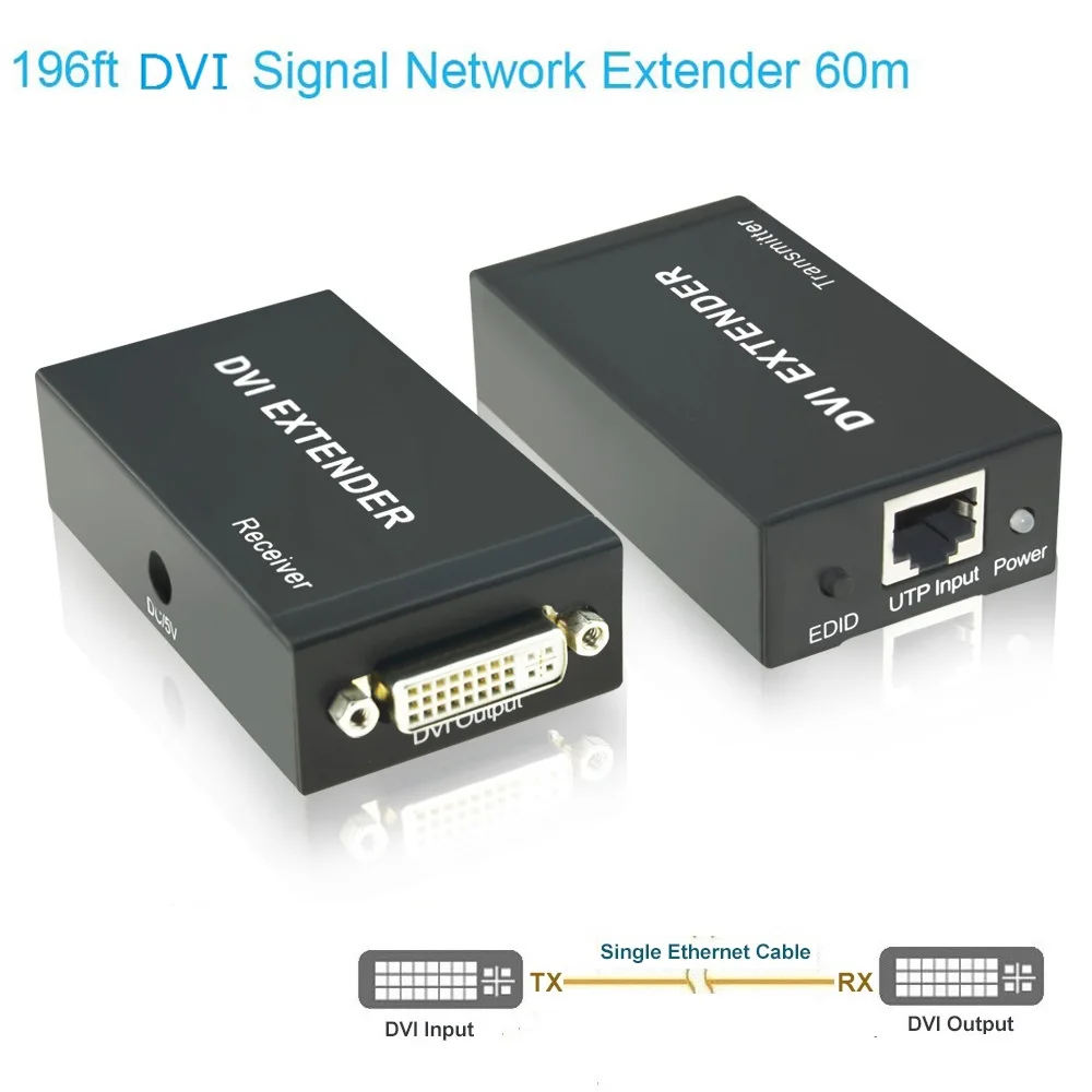 196ft DVI расширитель для пениса steyr Extensor более Cat5e/6/7 Ethernet кабель до 60 м сплиттер с