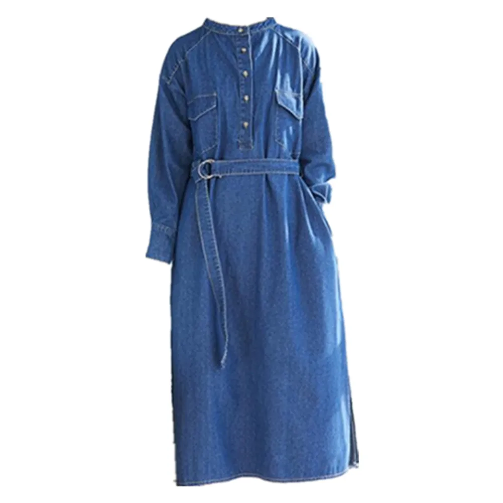 Women Mid-Calf Denim Dress Autumn Clothing Plus Size Blue Jeans Dress Elegant Spring Office Casual Cowboy Dresses Vestidos
Women Mid-Calf Denim Dress Autumn Clothing Plus Size Blue Jeans Dress Elegant Spring Office Casual Cowboy Dresses Vestidos