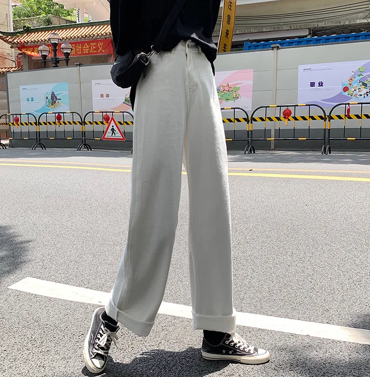 2021 Korean Women Retro Wide Leg Pants Straight White Black Pink Trouser High Waist Jeans Fashion Streetwear Denim Pants
2021 Korean Women Retro Wide Leg Pants Straight White Black Pink Trouser High Waist Jeans Fashion Streetwear Denim Pants