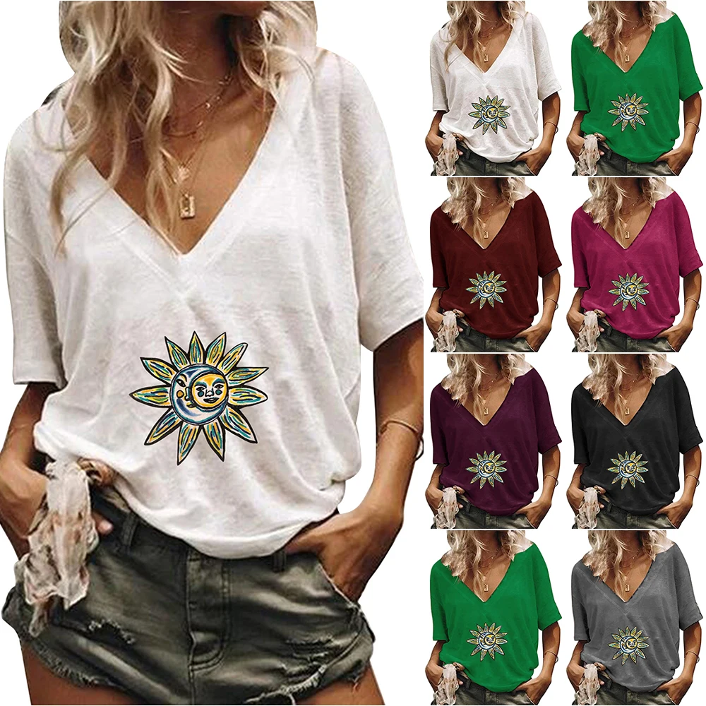 Graphic T Shirts Woman Print Top Summer Tees Oversized Women Tops V Neck Short Sleeve Casual Tshirts Women Clothing
Graphic T Shirts Woman Print Top Summer Tees Oversized Women Tops V Neck Short Sleeve Casual Tshirts Women Clothing