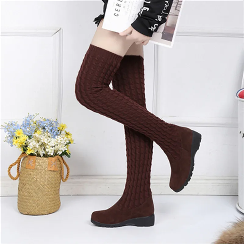 Autumn Winter Knitting Wool High Boots Women's High Boots Ladies Shoes Thigh High Boots For Women Long Boot Wedges Woman Boot
Autumn Winter Knitting Wool High Boots Women's High Boots Ladies Shoes Thigh High Boots For Women Long Boot Wedges Woman Boot