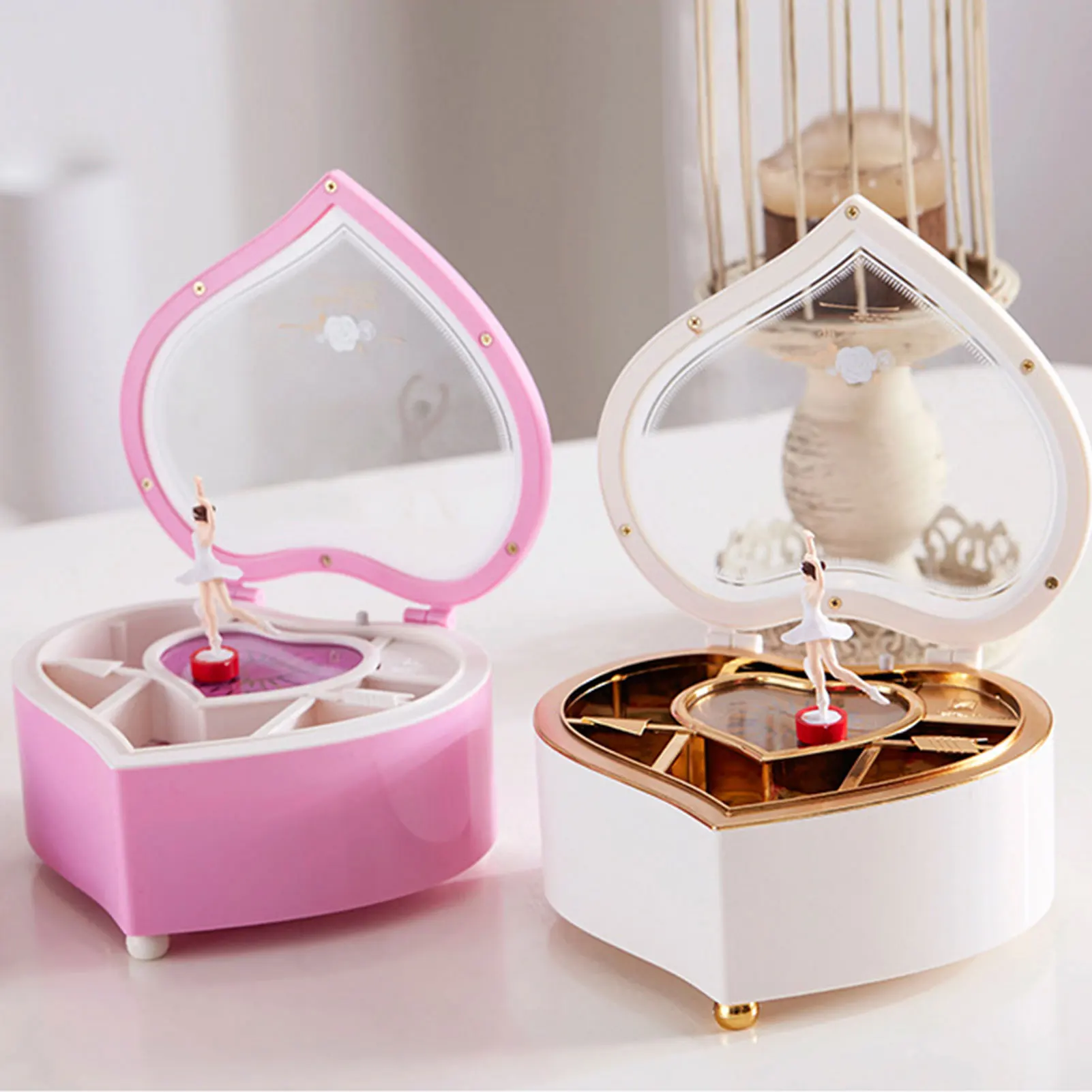 White Heart-shaped Dance Ballet Girl Music Box Jewelry Spinning Music Box Birthdays Holidays Wedding And Parties Decorative
White Heart-shaped Dance Ballet Girl Music Box Jewelry Spinning Music Box Birthdays Holidays Wedding And Parties Decorative