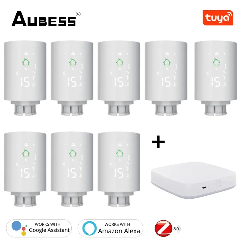 ZigBee3.0 Smart Radiator Actuator Programmable Thermostatic Radiator Valve Temperature Controller Voice Control Via Alexa
ZigBee3.0 Smart Radiator Actuator Programmable Thermostatic Radiator Valve Temperature Controller Voice Control Via Alexa
