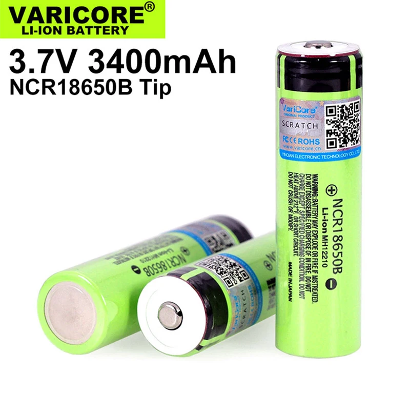 4 PCS VariCore 18650 3400mAh battery NCR18650B with original 3.7V for panasonic Suitable for flashlights Plus pointed
4 PCS VariCore 18650 3400mAh battery NCR18650B with original 3.7V for panasonic Suitable for flashlights Plus pointed