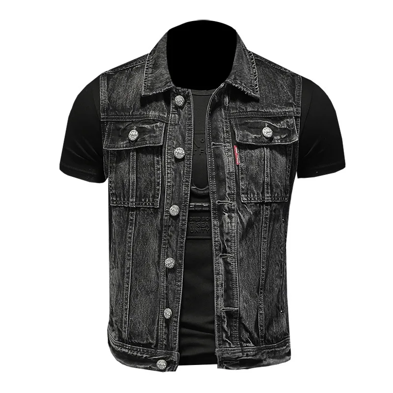 Denim Vest Men's Casual Plus Size Denim Waistcoat Sleeveless Solid Turn-Down Collar Men Clothing Jacket
Denim Vest Men's Casual Plus Size Denim Waistcoat Sleeveless Solid Turn-Down Collar Men Clothing Jacket