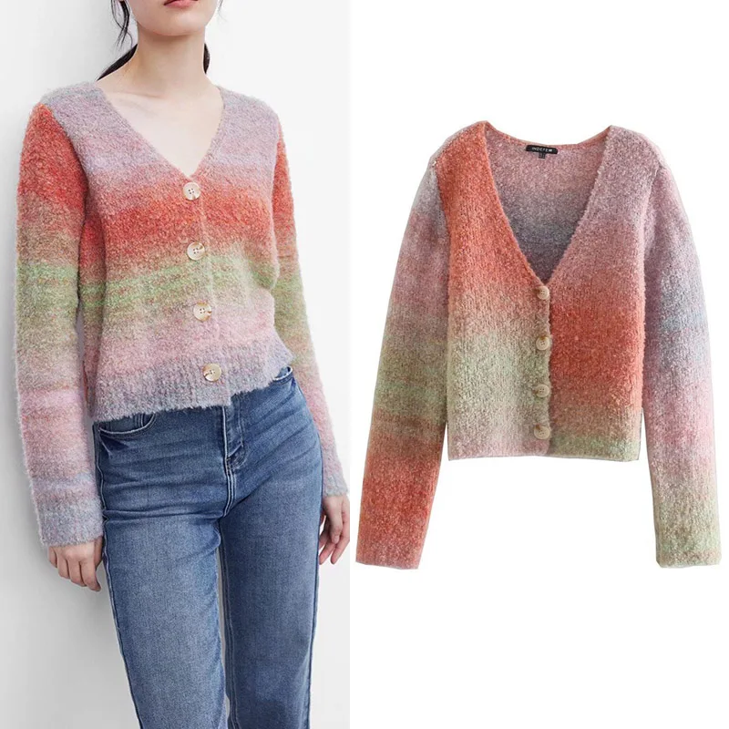 KUMSVAG Women Autumn ZA Knitting Cardigan Sweaters 2021 Fashion V-Neck Single Breasted Female Casual Street Sweater
KUMSVAG Women Autumn ZA Knitting Cardigan Sweaters 2021 Fashion V-Neck Single Breasted Female Casual Street Sweater