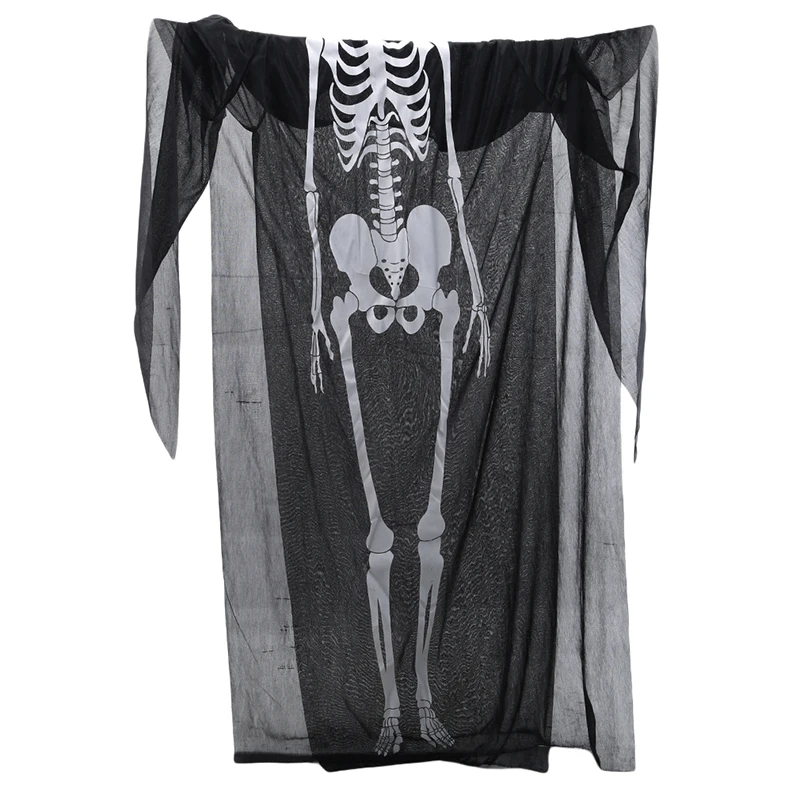 Костюм Скелета-призрака страшные костюмы на Хэллоуин для детей Детский халат с