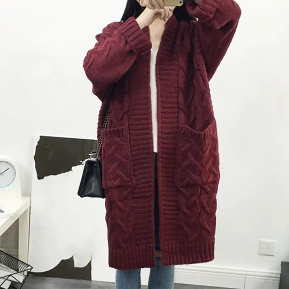 Mid-Length Simple Pockets Solid Color Sweater Cardigan for Daily Wear
Mid-Length Simple Pockets Solid Color Sweater Cardigan for Daily Wear