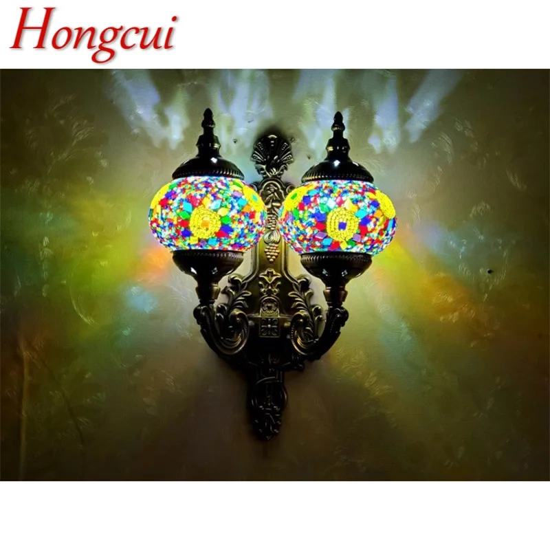 

Hongcui Aethnic Style Double Wall Lamps Retro Nostalgic Romanticheaded Indoor Decorative For Corridor Bedroom