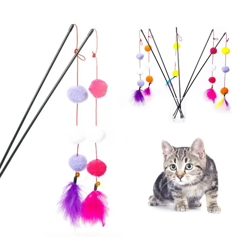 Pet Cat Feather Ball Stick Teasing Toy Random Color Funny Play Wand Interactive Sticks Kitten Playing
Pet Cat Feather Ball Stick Teasing Toy Random Color Funny Play Wand Interactive Sticks Kitten Playing