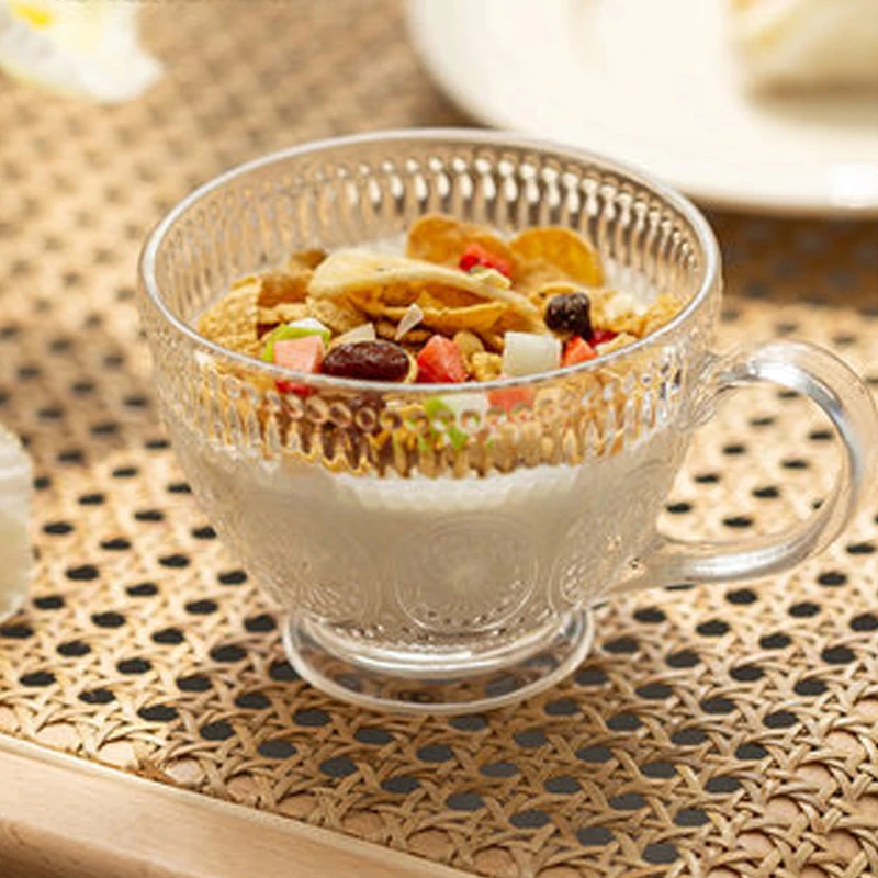 

очки кружка Transparent Glass Ins Milk Tea Cups Coffee Mugs Breakfast High-Value Water Tumbler Home Tumblerful Vasos Caneca