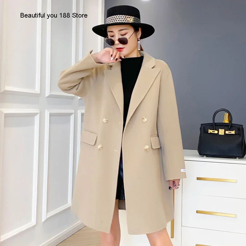 Double sided cashmere coat women's autumn winter 2020 women's new style pure wool medium long woolen coat
Double sided cashmere coat women's autumn winter 2020 women's new style pure wool medium long woolen coat