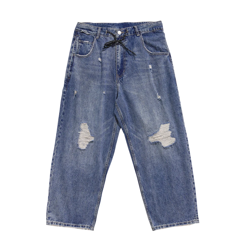 Ripped Denim Pants Mens Distressed Wide Leg Pants Casual Loose Raw Hem Jeans Trousers Mens 
Ripped Denim Pants Mens Distressed Wide Leg Pants Casual Loose Raw Hem Jeans Trousers Mens