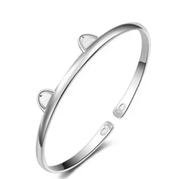 Korean Bracelet Female Creative Cute Cat Ear Bracelet Opening Bracelet Simple Silver Bracelet Birthday Gift JSZ058
Korean Bracelet Female Creative Cute Cat Ear Bracelet Opening Bracelet Simple Silver Bracelet Birthday Gift JSZ058