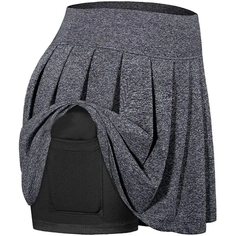 Women Sport Pleated Golf Skort High Waist 2-In-1 Tennis Skirt with Shorts Pocket
Women Sport Pleated Golf Skort High Waist 2-In-1 Tennis Skirt with Shorts Pocket