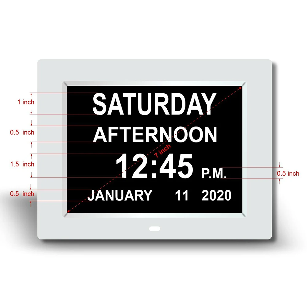 Цифровые часы для дня светодиодный Календарь 7 дюймов 8 языков электронный