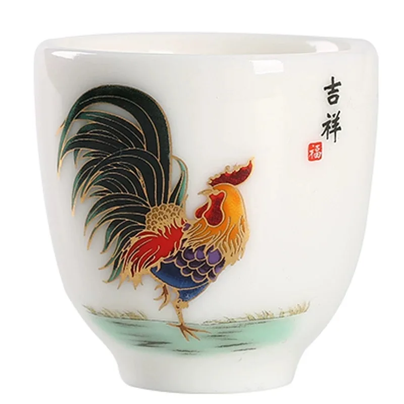 Chinese Ceramic Teacup Meditation Cup Hand Painted Flowers and Birds Tea Bowl Tie Guanyin Puɾr Master set Accessories |