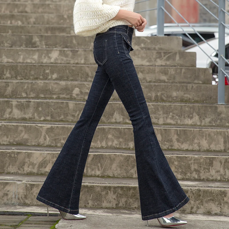high quality 2020 fall women street style solid slim flare jeans high waist vintage distressed jeans long denim trousers Y683
high quality 2020 fall women street style solid slim flare jeans high waist vintage distressed jeans long denim trousers Y683