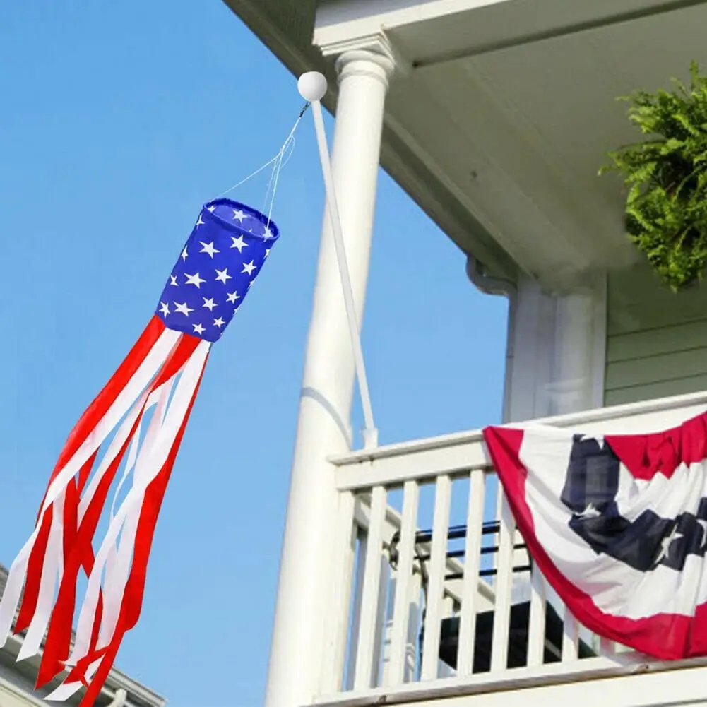 2Pcs Windsock American Independence Day Wind Direction Flag Stripes Polyester Outdoor Rich Color Hanging Flag Kite Porch Decor
2Pcs Windsock American Independence Day Wind Direction Flag Stripes Polyester Outdoor Rich Color Hanging Flag Kite Porch Decor