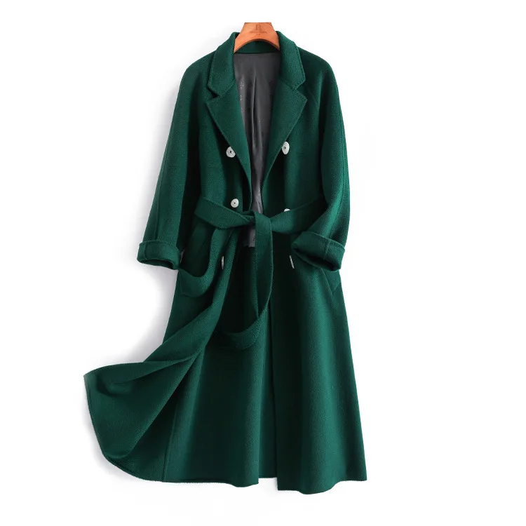 Women's black woolen coat 2019 autumn and winter new wavy double-faced cashmere wool coat women's long section
Women's black woolen coat 2019 autumn and winter new wavy double-faced cashmere wool coat women's long section