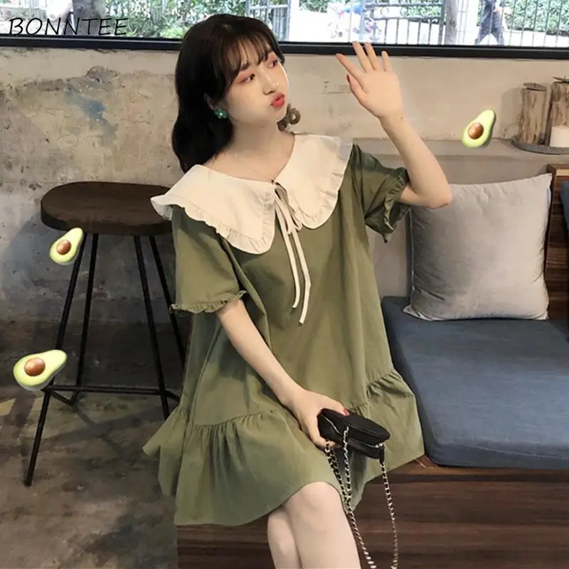 Dress Women Summer Kawaii Preppy Style Student Women Dresses Party A-Line Peter pan Collar French Lovely Ruffles Holiday Vestido
Dress Women Summer Kawaii Preppy Style Student Women Dresses Party A-Line Peter pan Collar French Lovely Ruffles Holiday Vestido