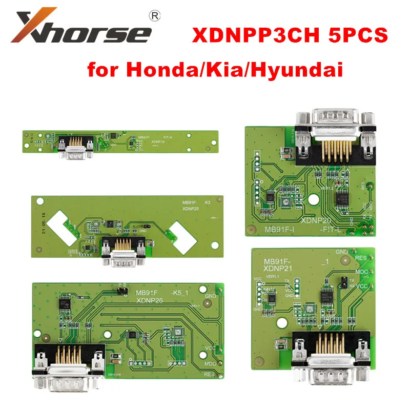 Адаптеры Xhorse XDNPP3 Без припоя для Honda/Kia/Hyundai, совместимы с MINI PROG и KEY TOOL PLUS, 5 шт.
Адаптеры Xhorse XDNPP3 Без припоя для Honda/Kia/Hyundai, совместимы с MINI PROG и KEY TOOL PLUS, 5 шт.