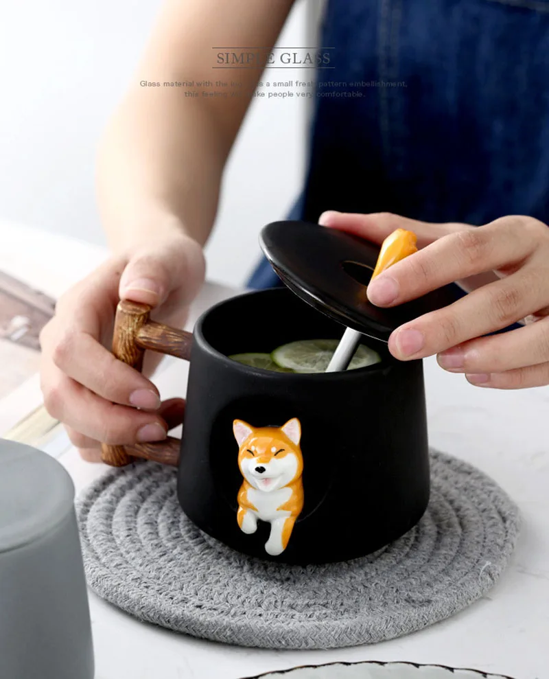 Shiba Inu Cup Ceramic Cup Personality Creative Cup With Lid Spoon Couple Home Water Cup Coffee Cup Coffee Cup 
Shiba Inu Cup Ceramic Cup Personality Creative Cup With Lid Spoon Couple Home Water Cup Coffee Cup Coffee Cup
