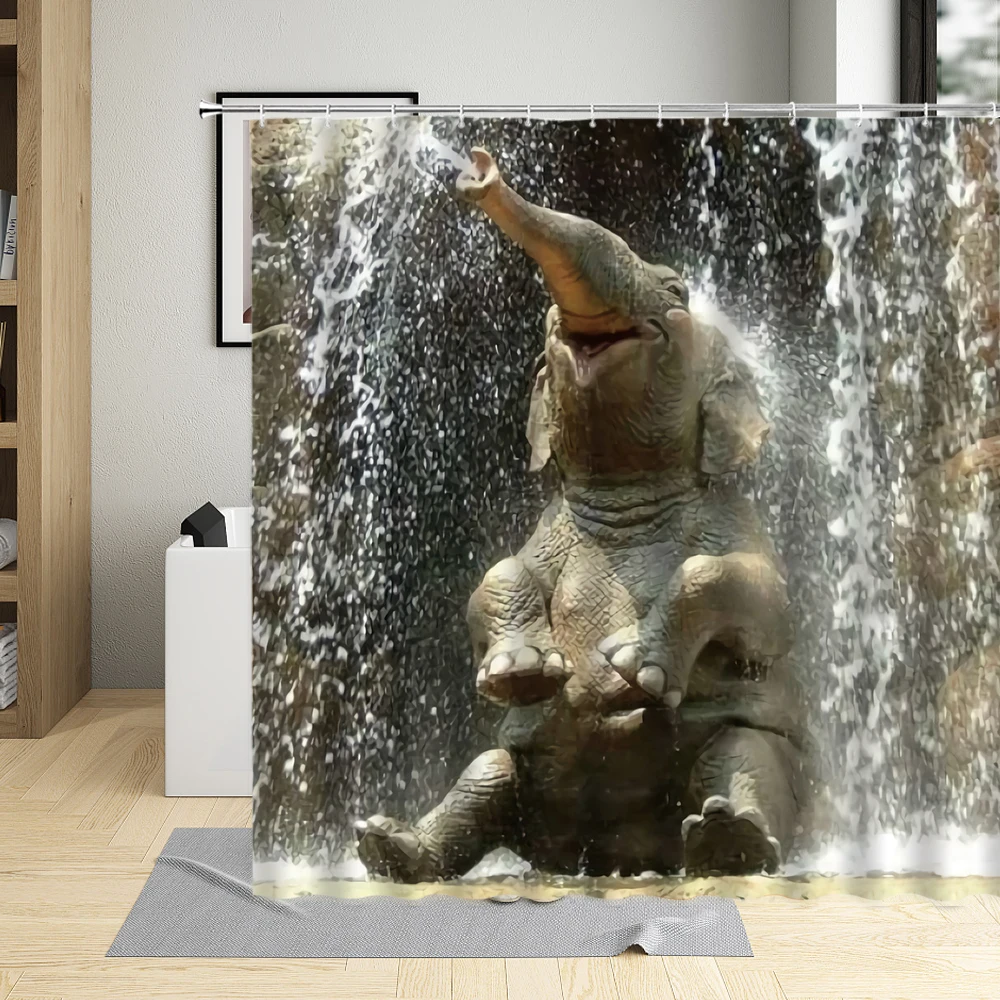 Забавные шторы для душа с принтом в виде слона и воды, водонепроницаемые шторы из полиэстера, декоративный экран для ванной
Забавные шторы для душа с принтом в виде слона и воды, водонепроницаемые шторы из полиэстера, декоративный экран для ванной