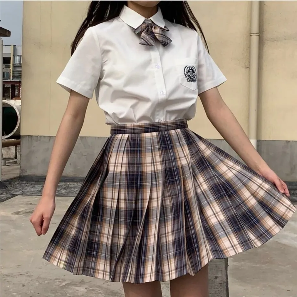 HOT School Girl Uniform Pleated Skirts Japanese School Uniform High Waist A-Line Plaid Skirt Sexy JK Uniforms for Woman Full set
HOT School Girl Uniform Pleated Skirts Japanese School Uniform High Waist A-Line Plaid Skirt Sexy JK Uniforms for Woman Full set