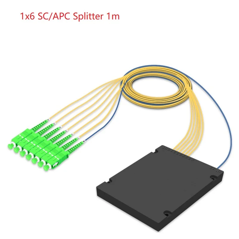 

SCAPC PLC Splitter 1x2 1x4 1X6 1x8 1x16 1x32 1x64 SC/APC Fiber optical Splitter Single Mode optic splitter FTTH Fibre Splitter