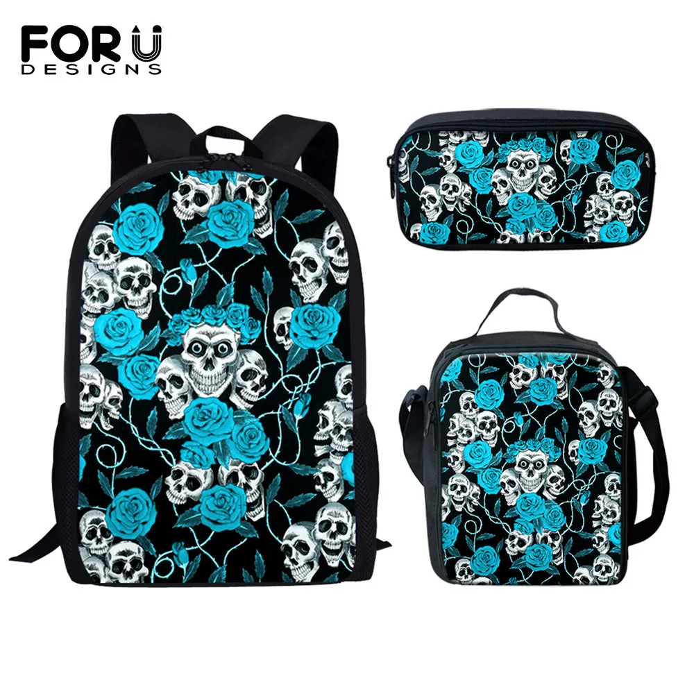FORUDESIGNS Hot Style School Backpacks for Teen Girls Boys Backpack Kids Bookbags with Lunch Bag Skull Flower Schoolbag Set
FORUDESIGNS Hot Style School Backpacks for Teen Girls Boys Backpack Kids Bookbags with Lunch Bag Skull Flower Schoolbag Set