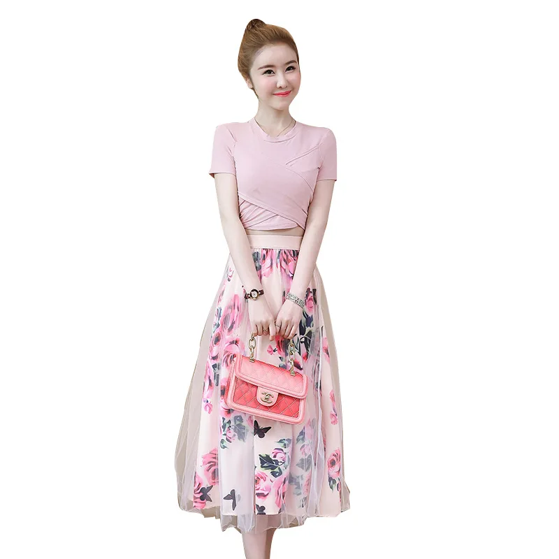 SONDR 2021 summer new women's Korean ladies high waist sexy mid-length mesh printed skirt suit cross short sleeve two-piece
SONDR 2021 summer new women's Korean ladies high waist sexy mid-length mesh printed skirt suit cross short sleeve two-piece