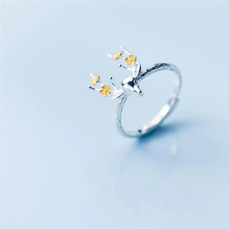 Antlers Elk Cute 925 Sterling Silver Temperament Personality Fashion Female Trendy Resizable Opening Rings SRI011
Antlers Elk Cute 925 Sterling Silver Temperament Personality Fashion Female Trendy Resizable Opening Rings SRI011