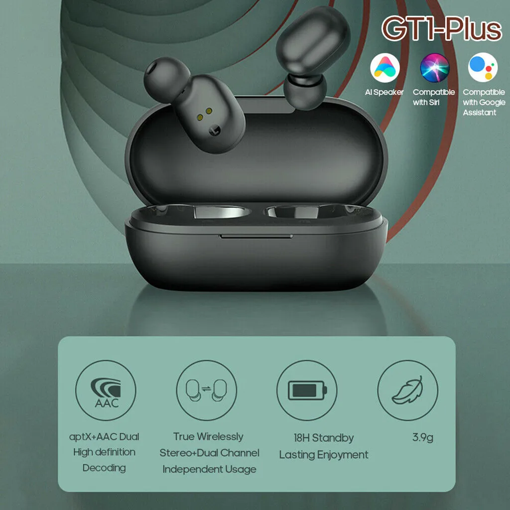 GT1 Plus Bluetooth 5.0 Earbuds IPX5 Sport Wireless Aptx Headset for Xiaomi MIJIA
GT1 Plus Bluetooth 5.0 Earbuds IPX5 Sport Wireless Aptx Headset for Xiaomi MIJIA