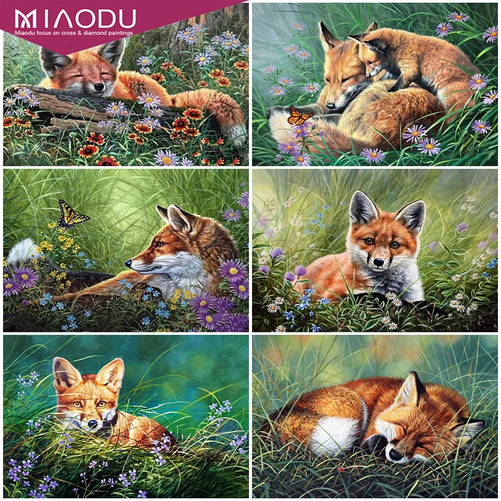 Miaodu Diamond Embroidery Animal Fox Cross Stitch Diamond Mosaic Flower Full Square Art Painting Rhinestones Handmade Hobby 
Miaodu Diamond Embroidery Animal Fox Cross Stitch Diamond Mosaic Flower Full Square Art Painting Rhinestones Handmade Hobby