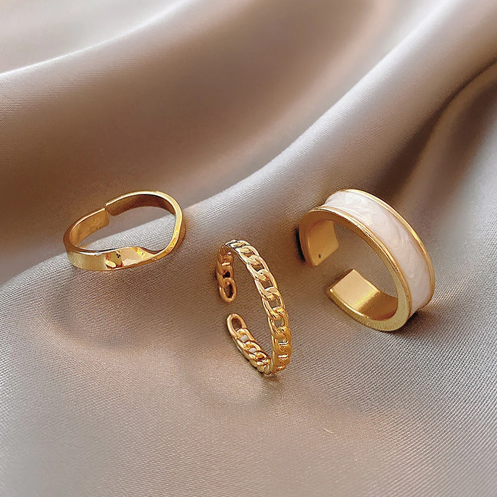 3pcs Fashion Gold Color Opening Adjustable Rings for Women Girls Korean Style Ring Set Vintage Jewelry Accessories Gift Female
3pcs Fashion Gold Color Opening Adjustable Rings for Women Girls Korean Style Ring Set Vintage Jewelry Accessories Gift Female