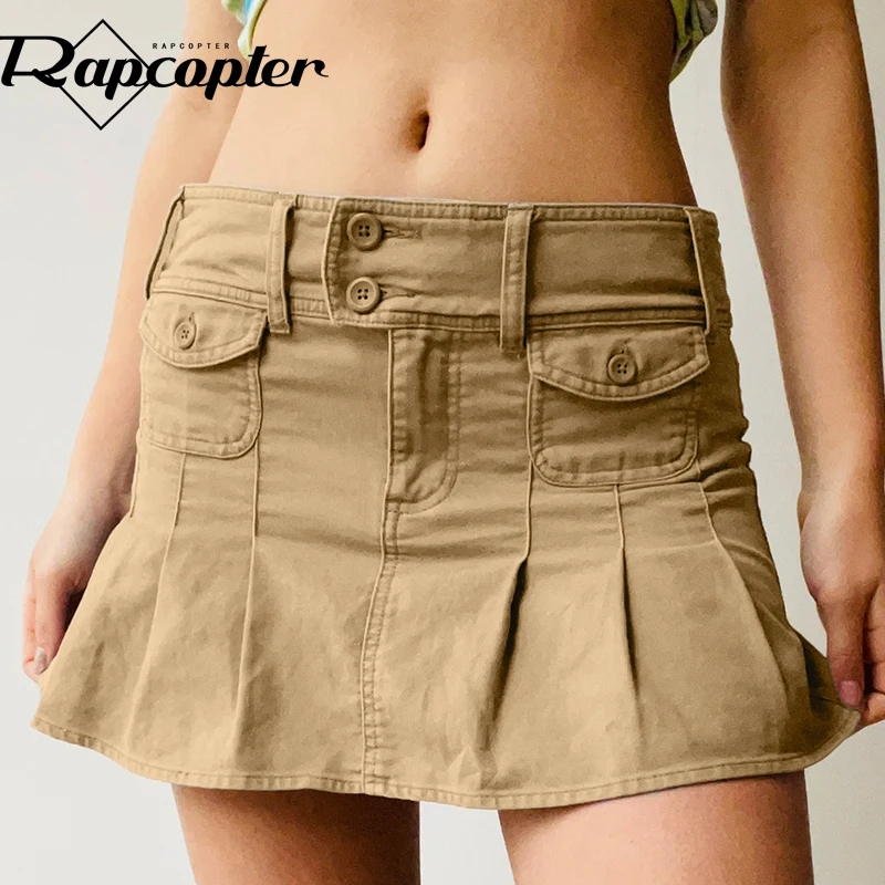 Rapcopter Y2K Solid Prepply Pleated Skirts Retro Pockets Button Mini Skirts Women Summer Korean Harajuku Basic Skirts Fashion
Rapcopter Y2K Solid Prepply Pleated Skirts Retro Pockets Button Mini Skirts Women Summer Korean Harajuku Basic Skirts Fashion