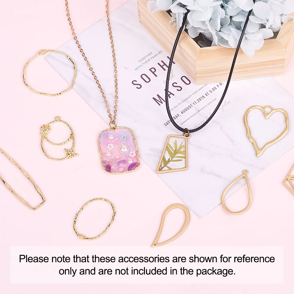 48pcs Heart Drop Hollow Open Bezel Blank Frame Pendant Charms for Mold Resin Jewelry DIY Earrings Necklace Making Golden Color
48pcs Heart Drop Hollow Open Bezel Blank Frame Pendant Charms for Mold Resin Jewelry DIY Earrings Necklace Making Golden Color