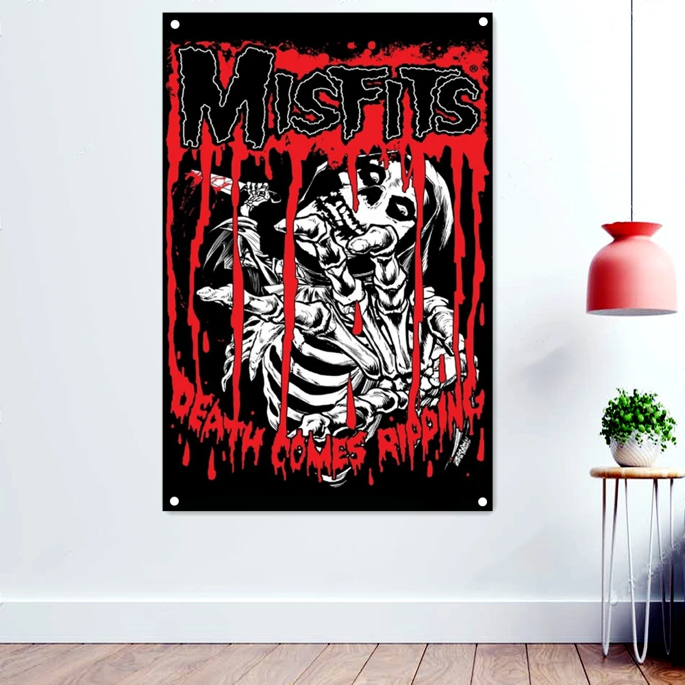Red Bloody Skull Art Rock N Roll Poster Polyethylene Hanging Cloth Heavy Metal Music Banner Painting Flag With Four Metal Buckle
Red Bloody Skull Art Rock N Roll Poster Polyethylene Hanging Cloth Heavy Metal Music Banner Painting Flag With Four Metal Buckle