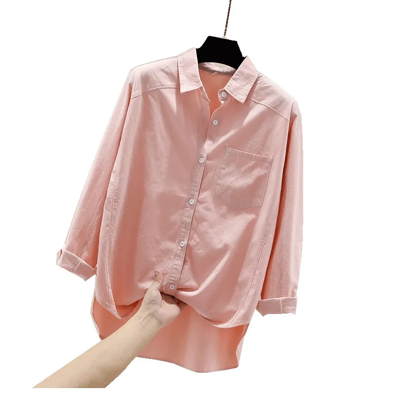 Korean-Style Loose 4 Color Cotton Blouses Autumn Casual All Match Women Tops Office Ladies Vogue Clothes
Korean-Style Loose 4 Color Cotton Blouses Autumn Casual All Match Women Tops Office Ladies Vogue Clothes