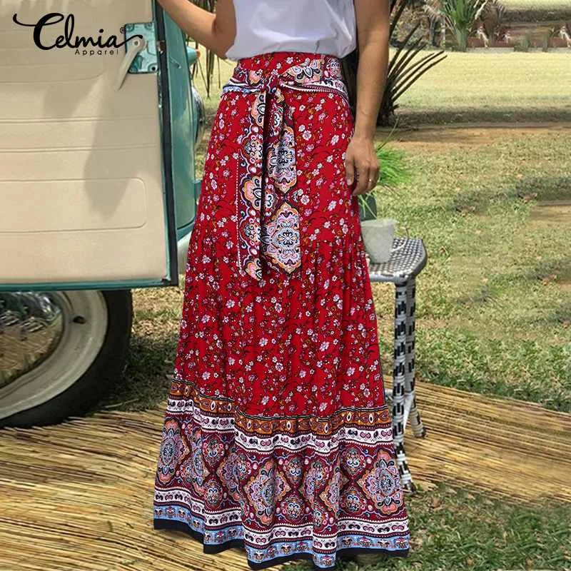 Women High Waist Skirts Celmia 2022 Spring Vintage Flowers Printed Pleated Fadals Casual Bandage Party Holiday Skirt Oversized
Women High Waist Skirts Celmia 2022 Spring Vintage Flowers Printed Pleated Fadals Casual Bandage Party Holiday Skirt Oversized