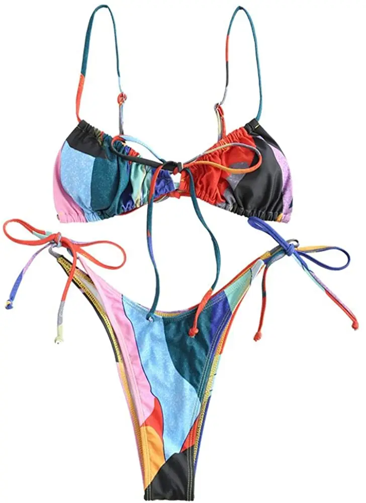 Women's Ribbed Braided String Bikini Lace Up Criss Cross Swimsuit Square Collar High Cut Bathing Suit
Women's Ribbed Braided String Bikini Lace Up Criss Cross Swimsuit Square Collar High Cut Bathing Suit