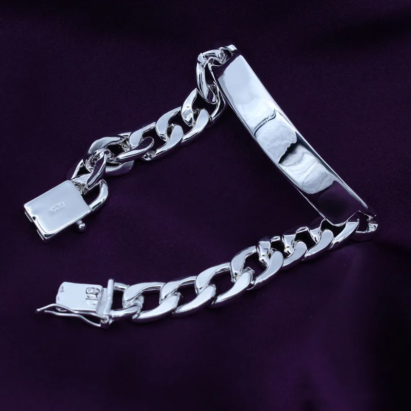 925 Sterling Silver Jewelry Fashion Sideways Chain 1cm*8 Inch Man Bracelet Woman's Classic Clothes With Gifts SL442
925 Sterling Silver Jewelry Fashion Sideways Chain 1cm*8 Inch Man Bracelet Woman's Classic Clothes With Gifts SL442