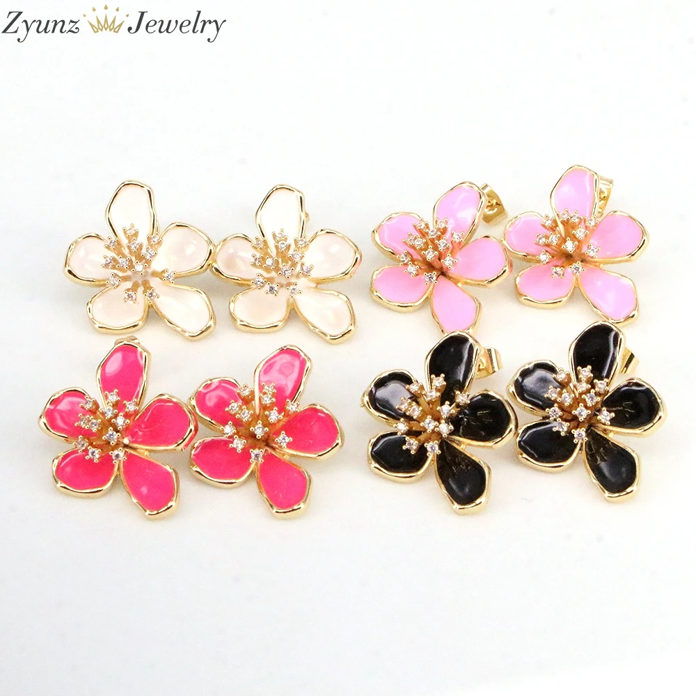 5 Pairs, Enamel Studs Gold-color Dainsy Flower Piercing CZ Stud Earrings For Woman 2021 Trend Women Jewelry Pink White Rose
5 Pairs, Enamel Studs Gold-color Dainsy Flower Piercing CZ Stud Earrings For Woman 2021 Trend Women Jewelry Pink White Rose