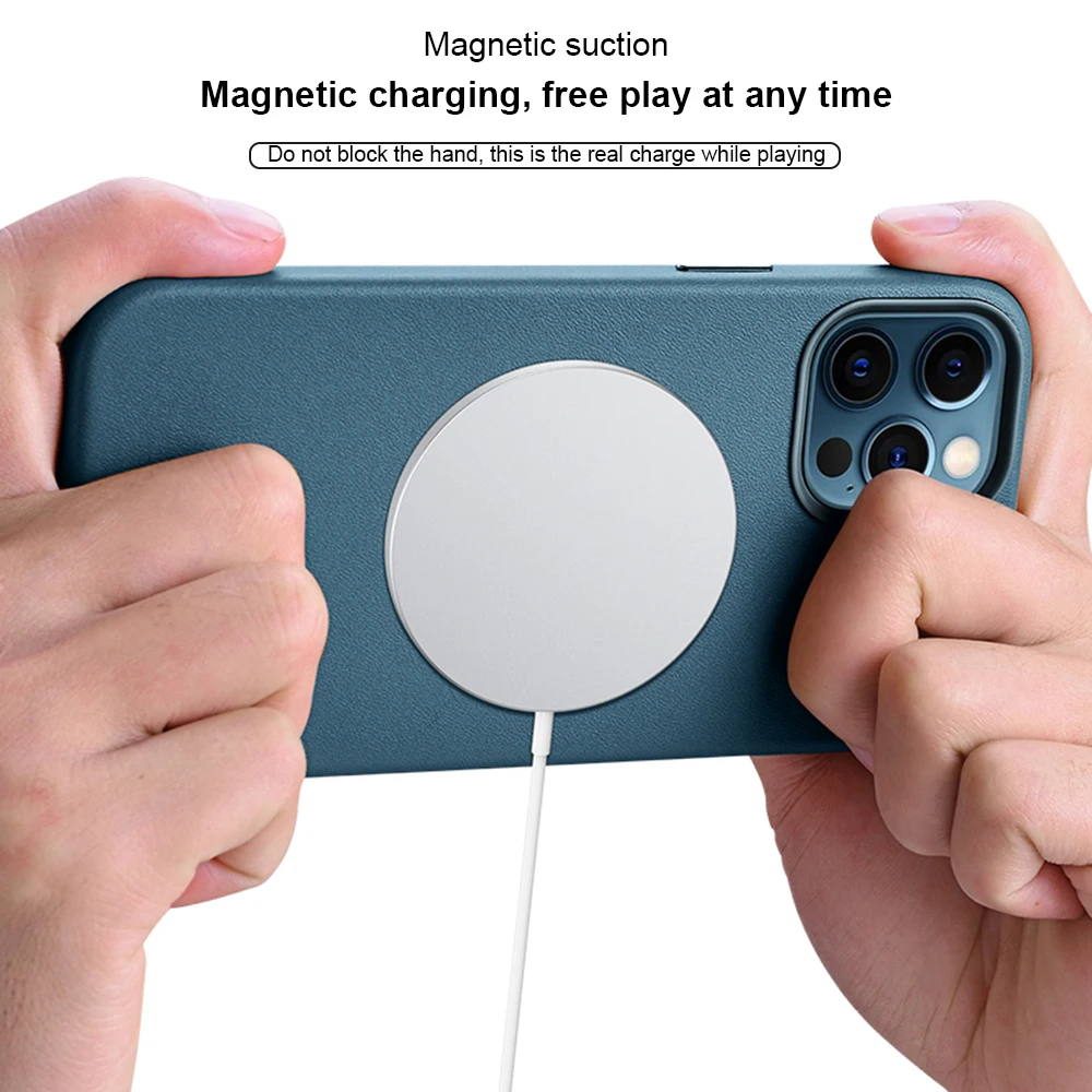 Leather Case Phone Cover Metallic Button Magnetic Phone Protective Case Wireless Charging for iPhone 12/12 Mini 12Pro
Leather Case Phone Cover Metallic Button Magnetic Phone Protective Case Wireless Charging for iPhone 12/12 Mini 12Pro